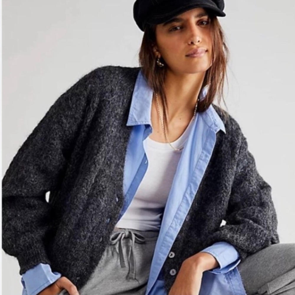 Free People Amelia Alpaca Cardigan Sweater